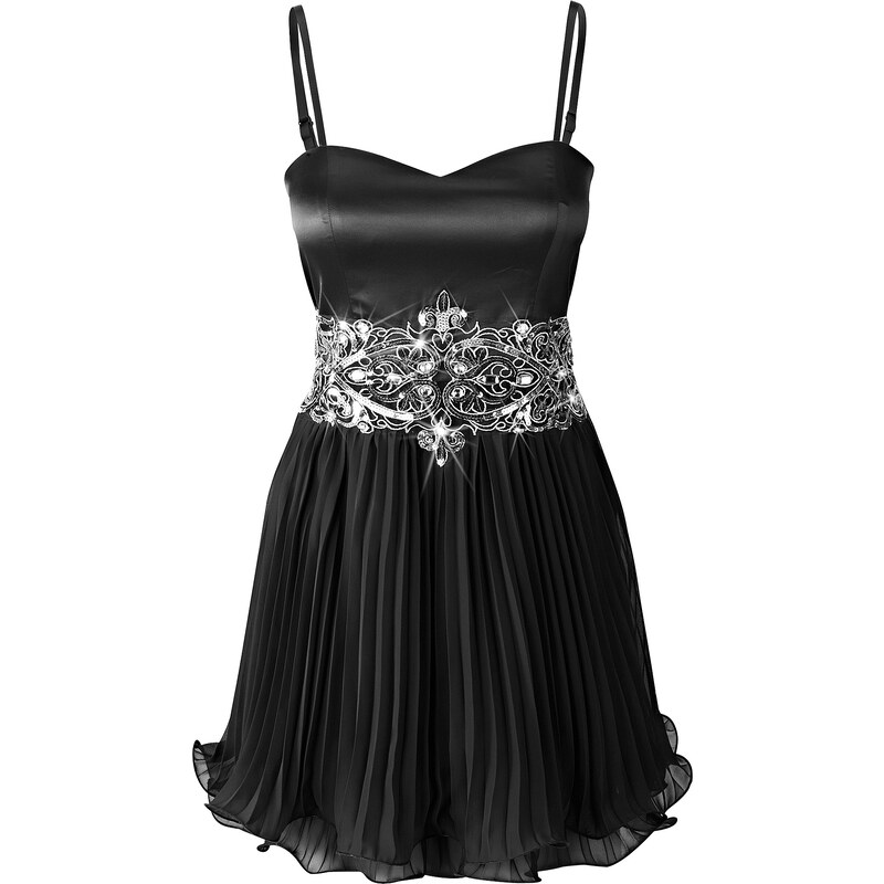 BODYFLIRT Pailletten-Kleid ohne Ärmel in schwarz von bonprix