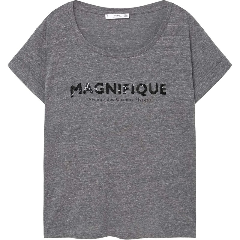 MANGO Baumwoll-T-Shirt Mit Pailletten