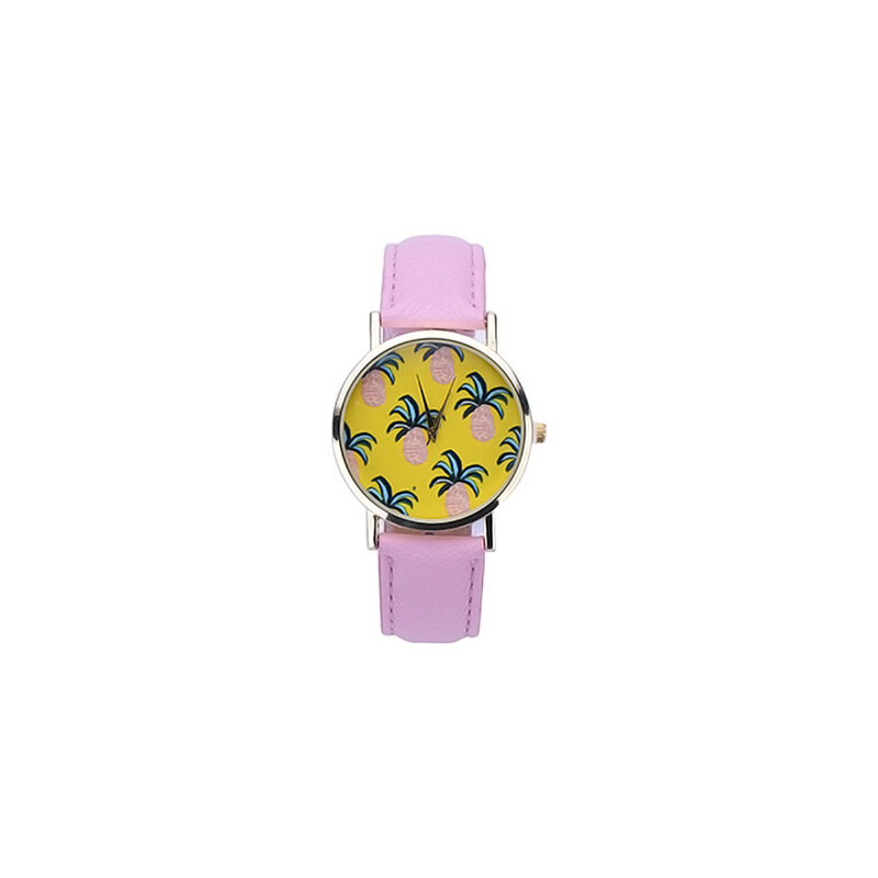 Lesara Armbanduhr mit Ananasmuster - Pink