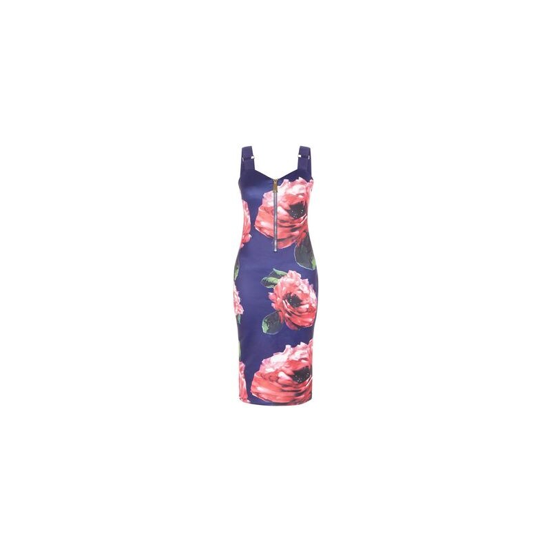New Look AX Paris – Marineblaues Kleid mit Blumenmuster