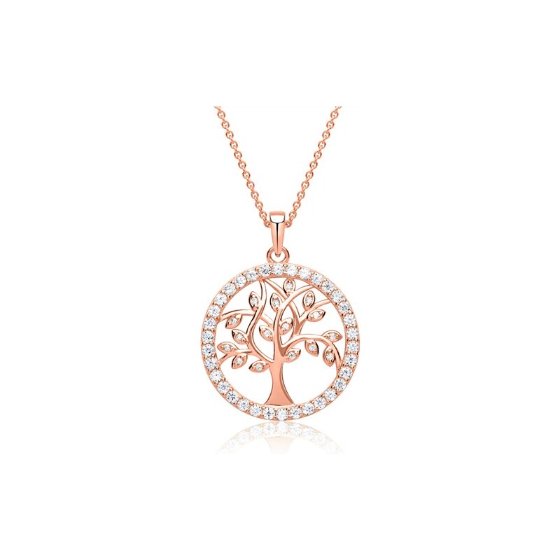 Unique Jewelry Kette mit rosévergoldeter Baum-Anhänger