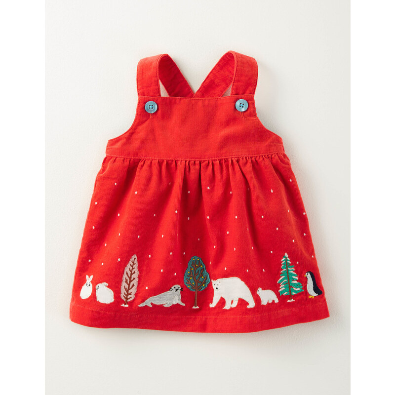 Trägerkleid aus Cord mit Winterfreunden Rotgold Baby Boden