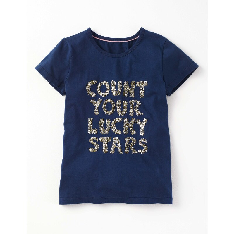 Verziertes T-Shirt mit Grafikmuster Starmotiv Mädchen Boden