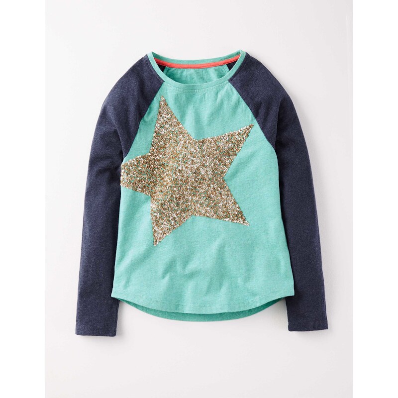 Baseball-T-Shirt mit Sternen Blau Mädchen Boden