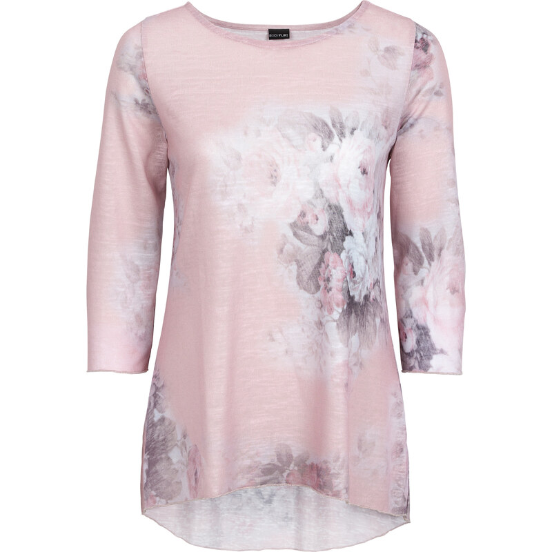BODYFLIRT Shirt mit Blumendruck in rosa für Damen von bonprix
