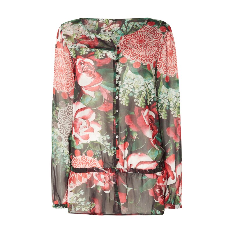 Desigual Bluse mit floralem Muster und Schößchen