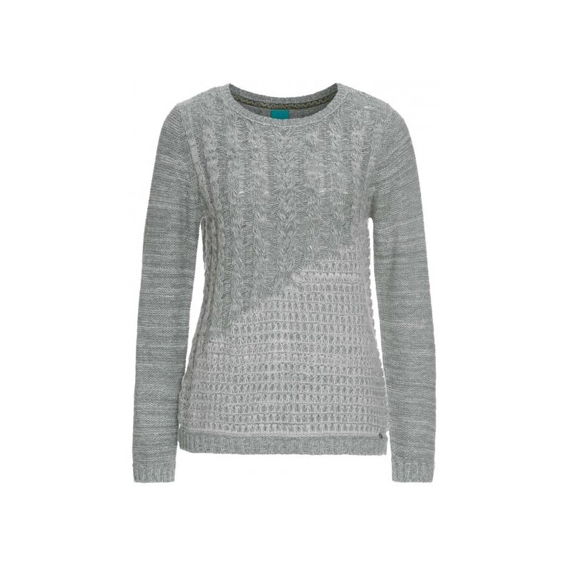 COOL CODE Damen Pullover Sweatshirt figurnah grau aus Baumwolle