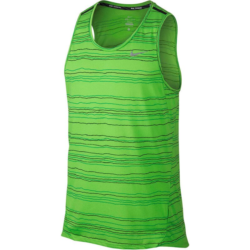 Nike Herren Laufshirt / Tanktop Dri-FIT Cool Tailwind Stripe, grün, verfügbar in Größe L