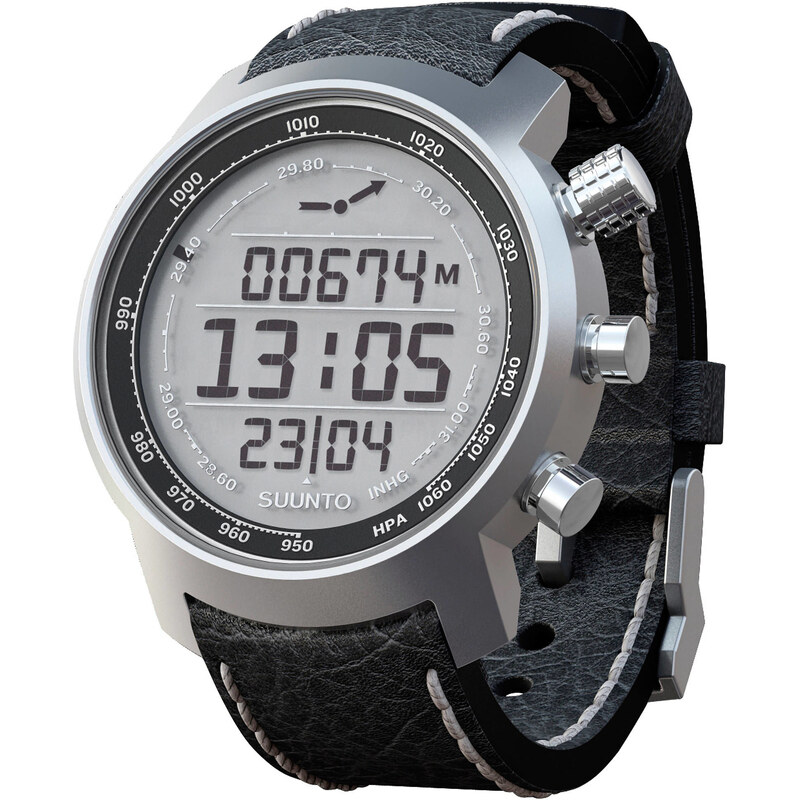 SUUNTO: Multifunktionsuhr Armbanduhr Elementum Terra black leather - Höhenmesser Kompass Barometer, schwarz