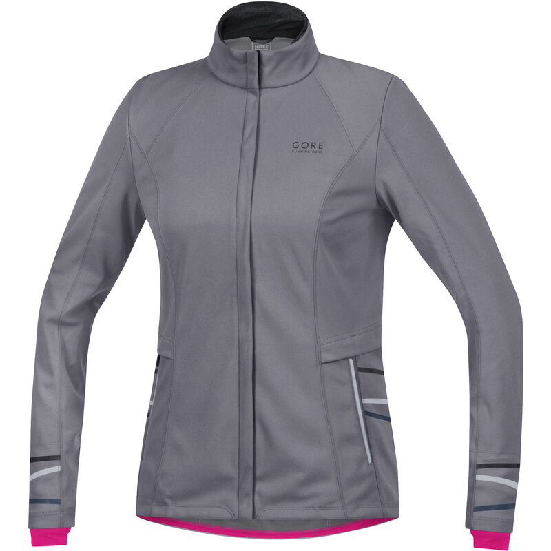 Gore Running Wear: Damen Laufjacke Mythos 2.0 Windstopper Soft Shell Lady Jacket, grau, verfügbar in Größe 34