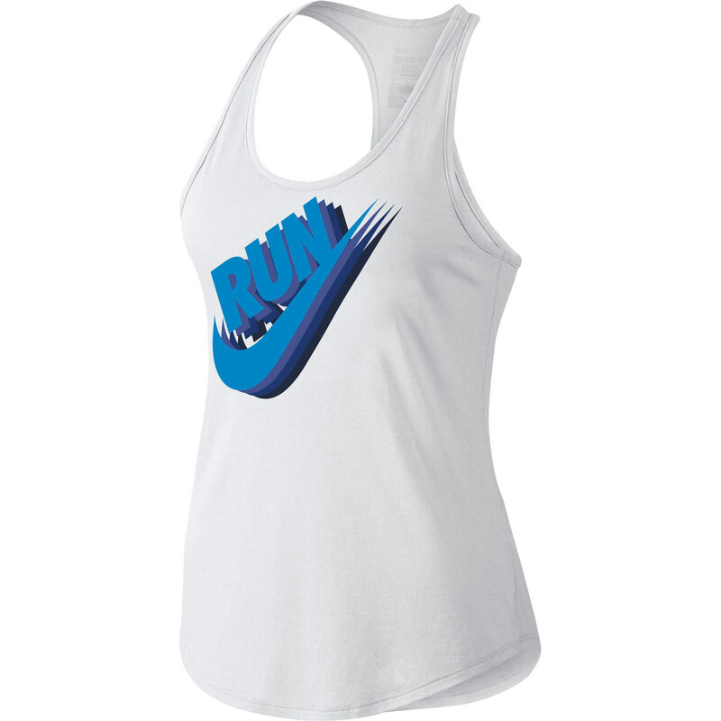 Nike Damen Tanktop Dry Running Tank, weiss / blau, verfügbar in Größe 40