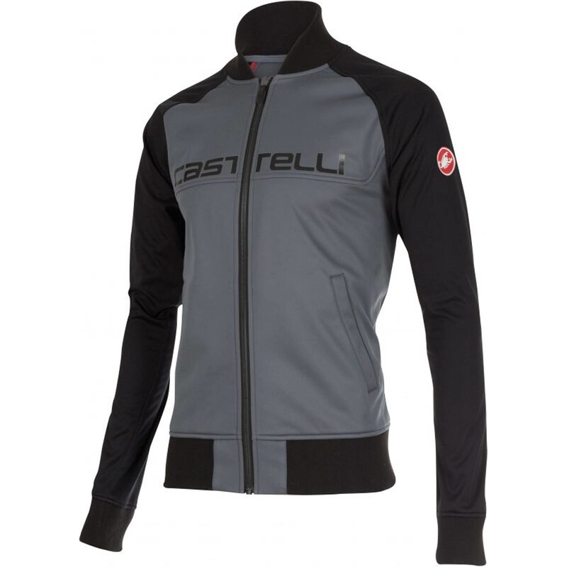 Castelli: Herren Radjacke Meccanico Track Jacket, grau/schwarz, verfügbar in Größe XXXL,XL