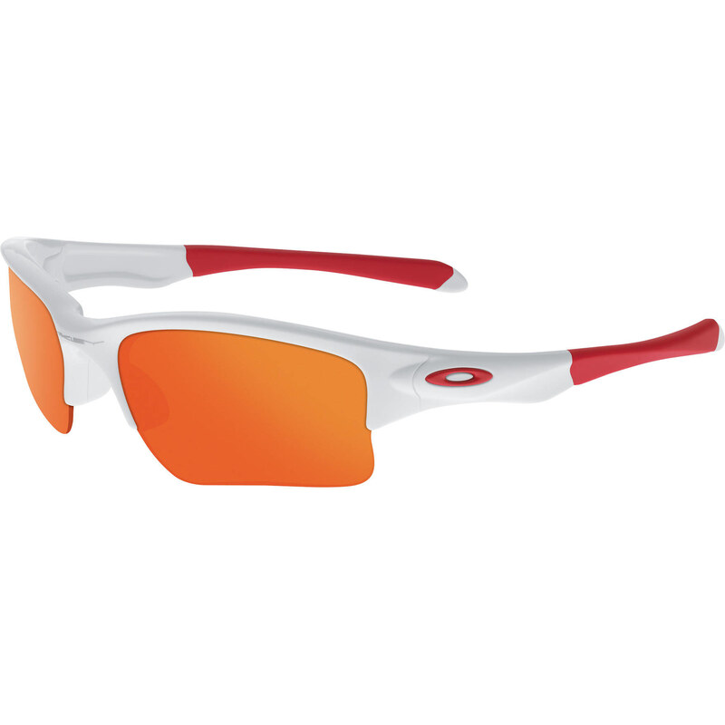 Oakley: Sport- und Sonnenbrille Quarter Jacket - polished white/fire iridium, weiss