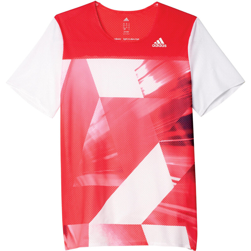 adidas Performance: Herren Laufshirt adizero Tee weiß/rot gemustert, weiss / rot, verfügbar in Größe M