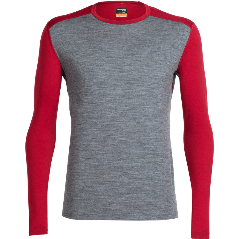 Icebreaker: Herren Funktionsshirt / Langarm-Shirt Men´s Oasis LS Crewe, rot, verfügbar in Größe XL