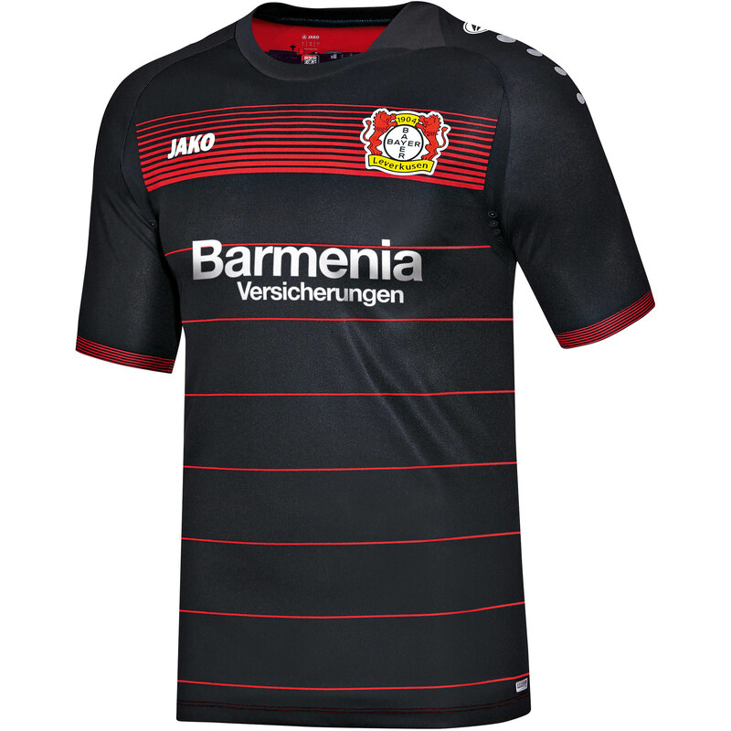 Jako: Herren Fußballtrikot Bayer 04 Leverkusen Home Trikot Saison 2016/2017, schwarz/rot, verfügbar in Größe XL,L