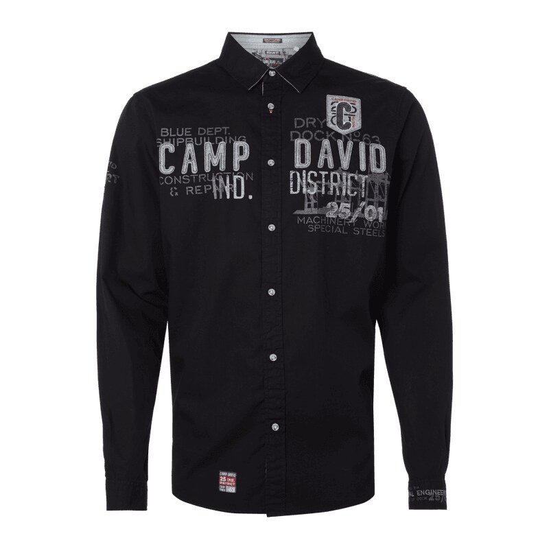 Camp David Regular Fit Freizeithemd mit Logo-Details