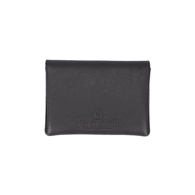 BLEU DE CHAUFFE Schwarze Brieftasche aus vegetabil gegerbtem Leder Talbin