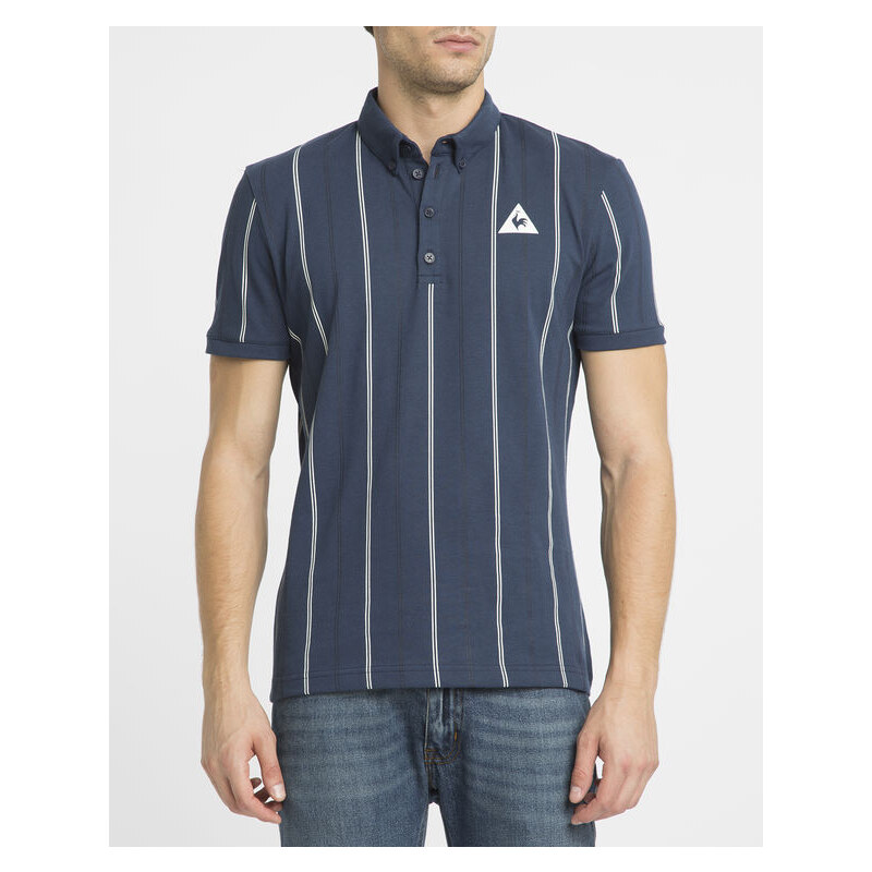 LE COQ SPORTIF Blaues Poloshirt Tennis Stripes