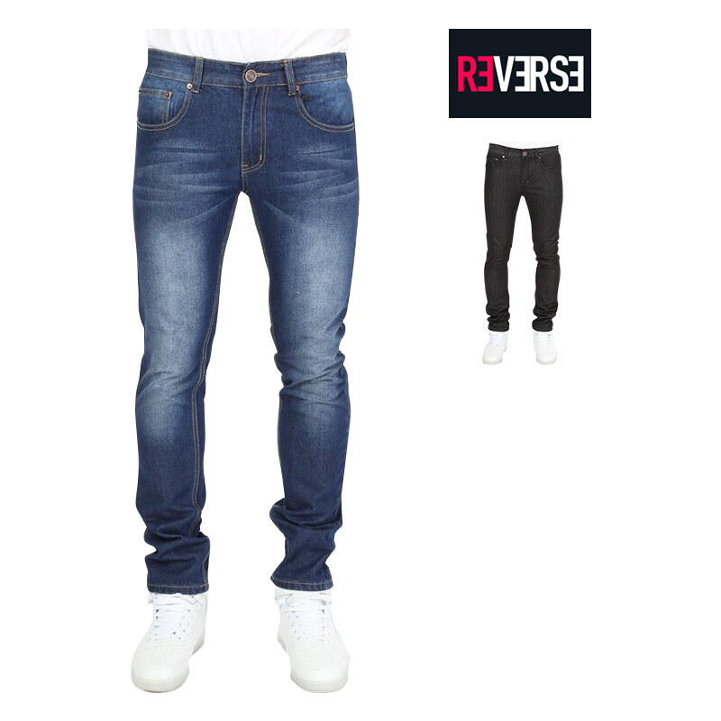 Re-Verse Slim Fit-Jeans im 5-Pocket-Design - 33 - Schwarz
