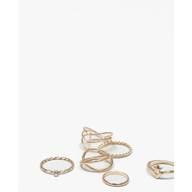 Set Ringe im Minimal-Style Gold, Größe L -Pimkie- Mode für Damen