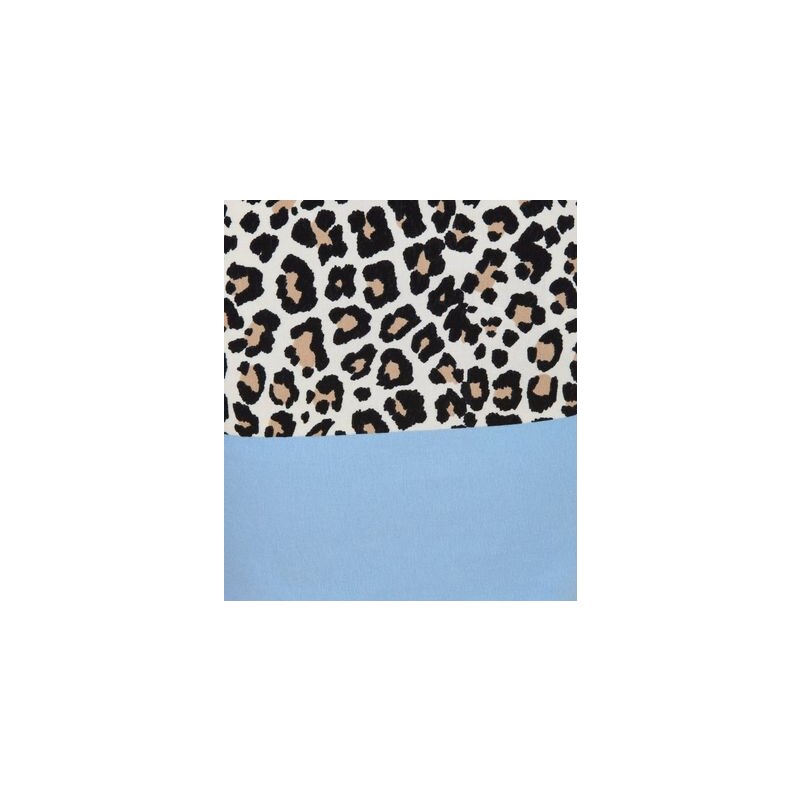 New Look Teenager – Braunes Top mit Blockfarbendesign und Leopardenmuster