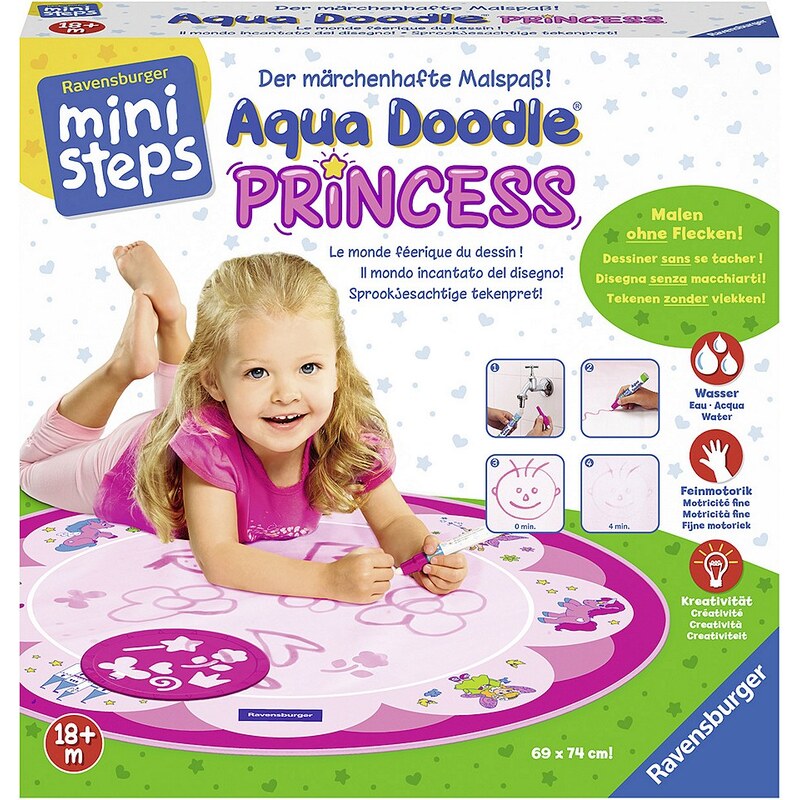 Ravensburger Set bestehend aus: Malmatte und Stift, »ministeps® Aqua Doodle® Princess«