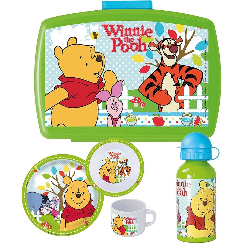 p:os Kindergeschirrset mit Trinkflasche und Brotdose, »Disney Winnie The Pooh Frühstückspaket«