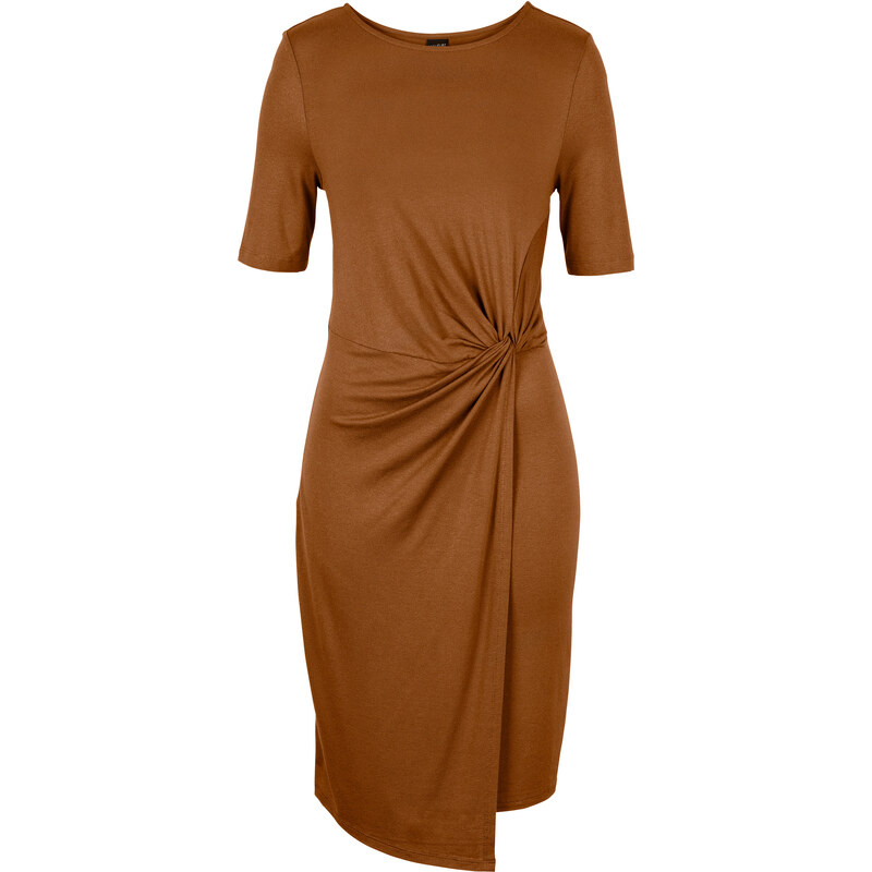 BODYFLIRT Kleid mit Knoten/Sommerkleid in braun von bonprix