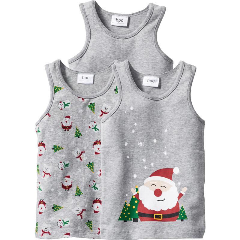 bpc bonprix collection Unterhemd für Weihnachten (3er-Pack) in grau für Babys von bonprix