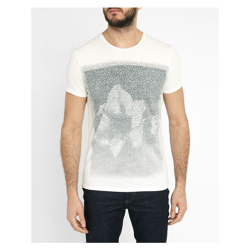 IKKS Weißes T-Shirt mit Rundhalsausschnitt und Blumen-Print