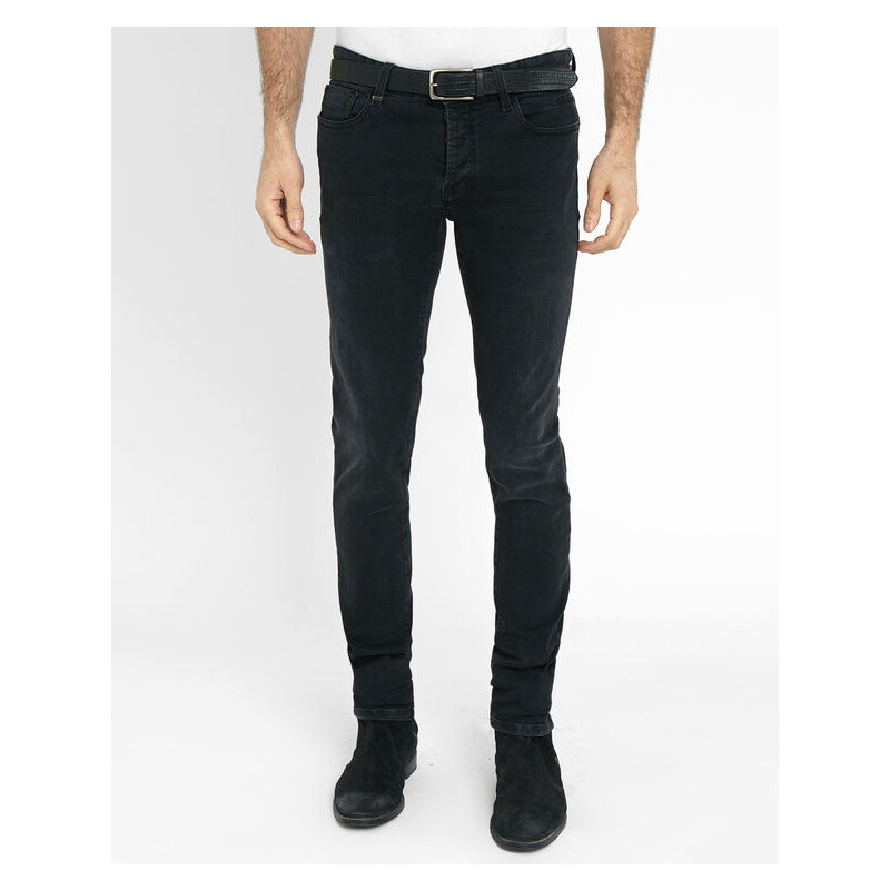 IKKS Washed-schwarze Slim-Jeans aus Stretch-Stoff
