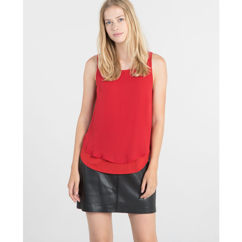 Top aus Materialmix Rot, Größe S -Pimkie- Mode für Damen