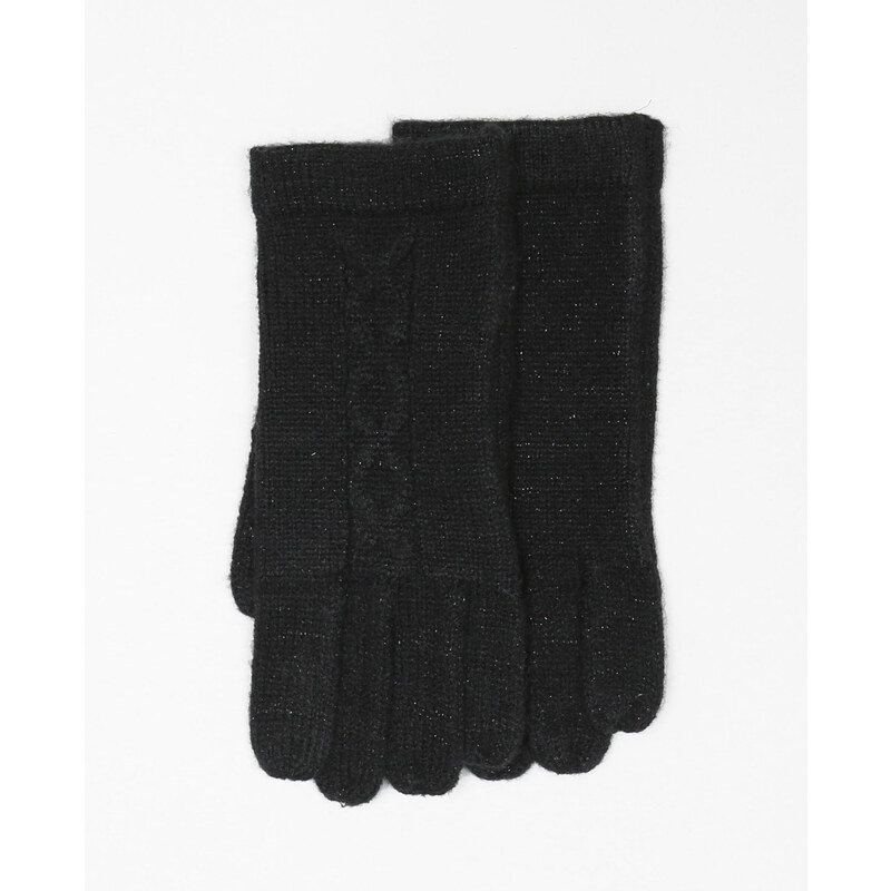 Handschuhe mit Zopfmuster Schwarz, Größe 00 -Pimkie- Mode für Damen