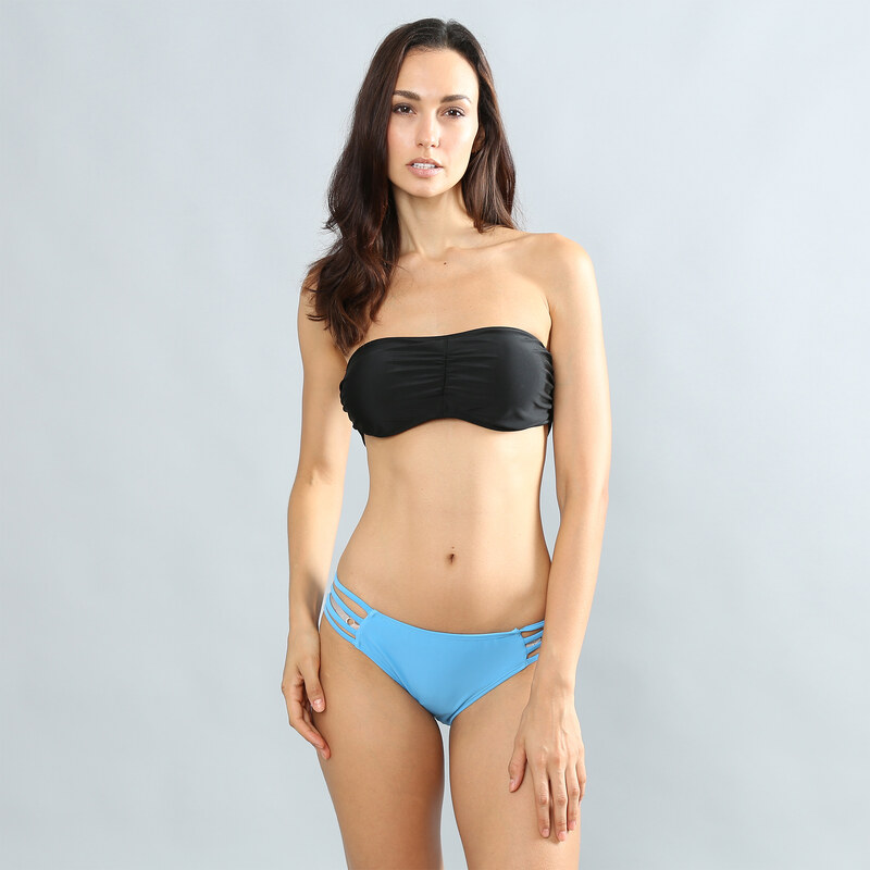 Lesara Bandeau-Bikini im zweifarbigen Design - L