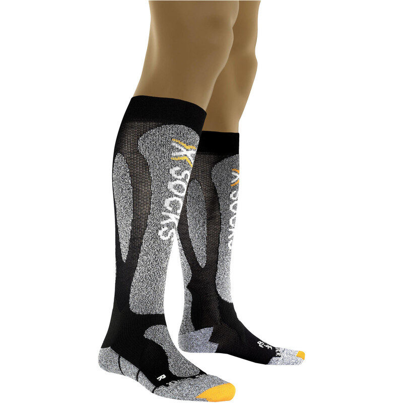 X-Socks: Herren Skisocken Carving Silver, schwarz/grau, verfügbar in Größe 39/41,45/46