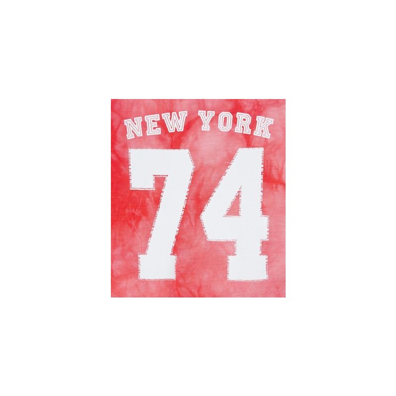 New Look Teenager – Kurz geschnittenes, oranges Batik-Oberteil mit und „New York 74“-Aufdruck