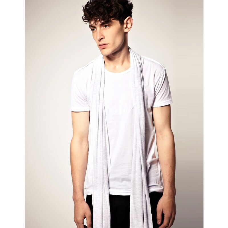 Unconditional - T-Shirt mit eingearbeitetem Schal - Weiß