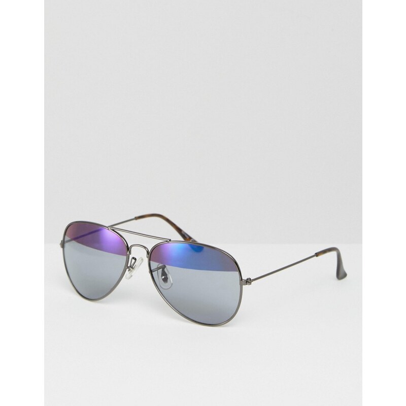 ASOS - Pilotensonnenbrille mit zweifarbigen Gläsern - Gold