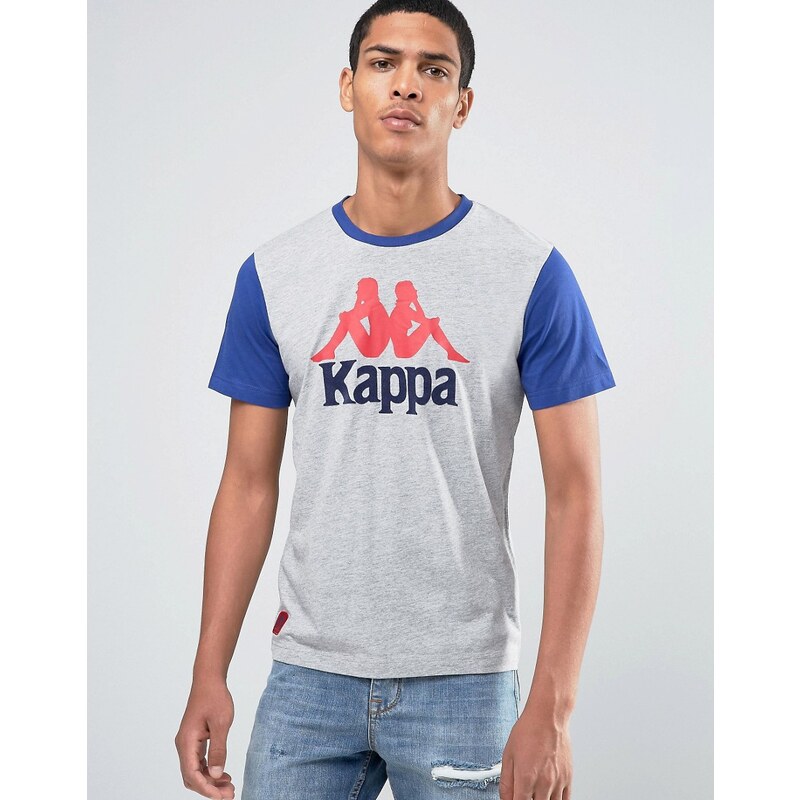 Kappa - T-Shirt mit großem Logo - Grau