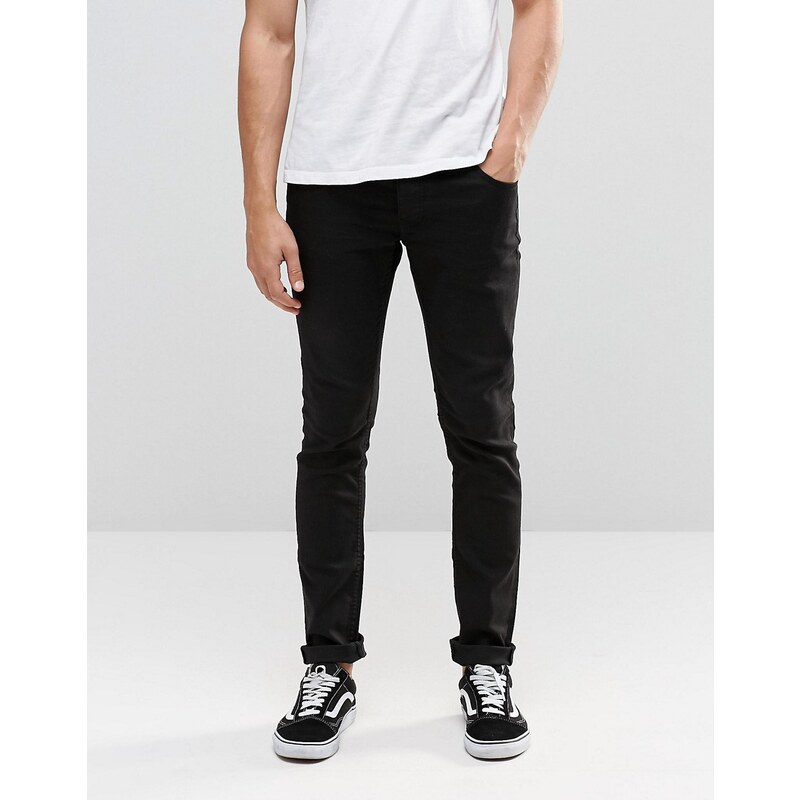 Solid - Schwarze enge Jeans mit Stretchanteil - Schwarz