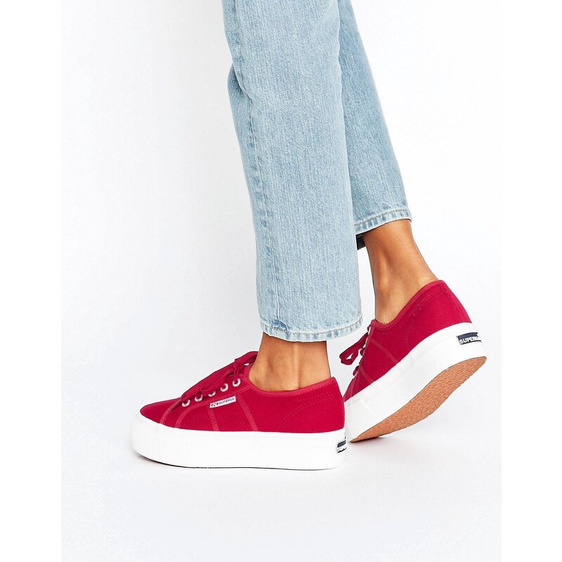 Superga - Klassische, rote Sneaker mit Plateausohle - Rot