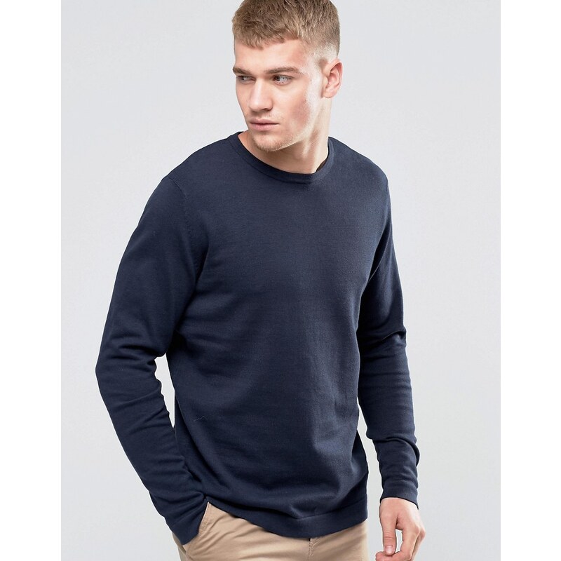 Jack & Jones - Basic-Sweatshirt mit Rundhalsausschnitt - Marineblau