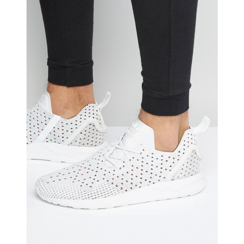 adidas Originals - ZX Flux S76369 - Asymmetrische Sneaker aus Primeknit in Weiß - Weiß