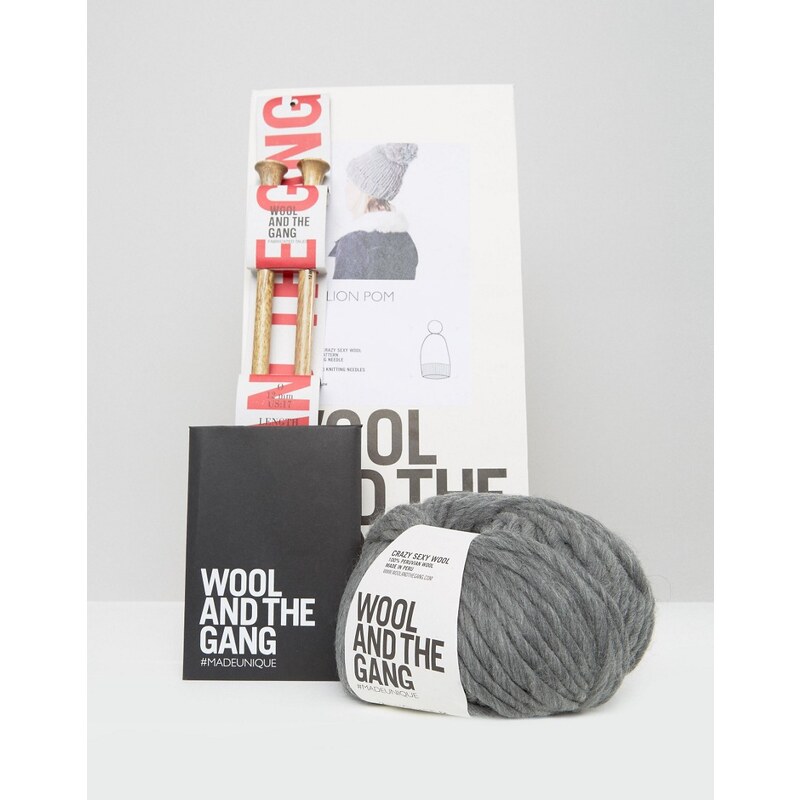 Wool and the Gang Wool & The Gang - DIY Zion Lion - Set für eine Bommelmütze - Grau