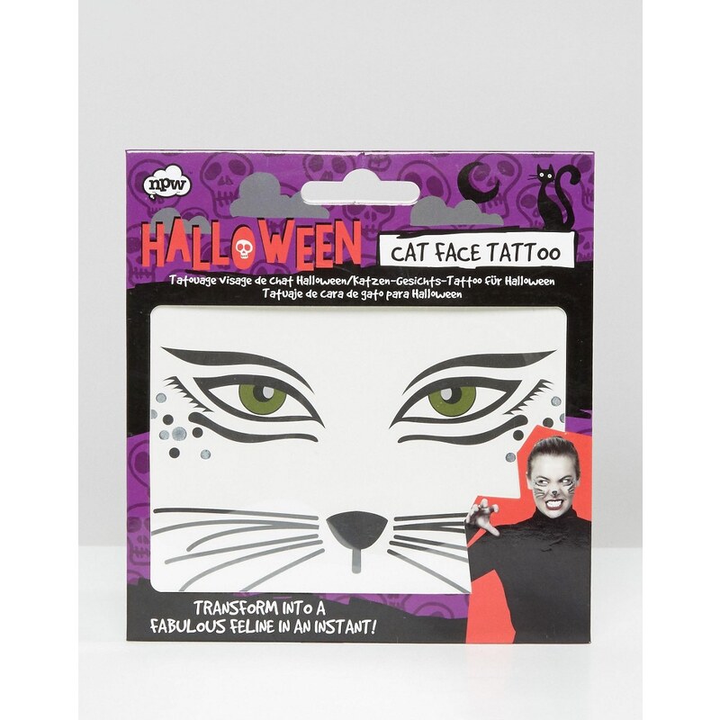 NPW - Halloween - Tatoo mit Katzendesign - Mehrfarbig