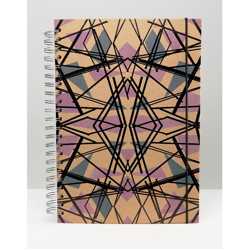Paperchase - Wiro Kraft - Notizbuch in A4 mit geometrischem Design - Mehrfarbig