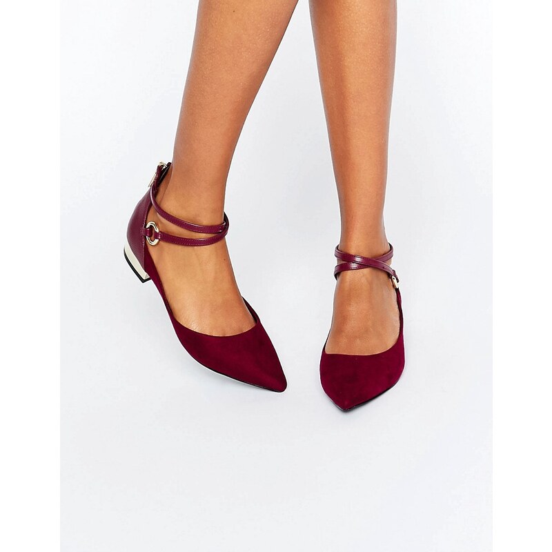 ALDO - Biacci - Flache Schuhe mit Knöchelriemchen - Rot