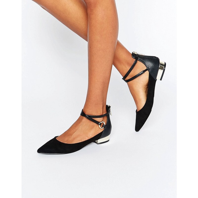 ALDO - Biacci - Flache Schuhe mit Knöchelriemchen - Schwarz