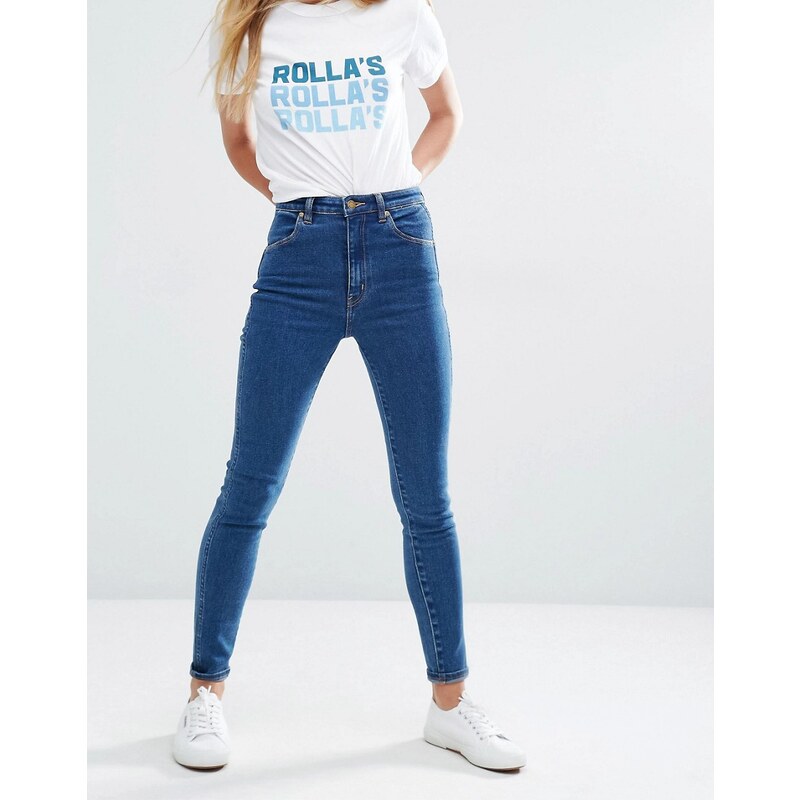 Rollas Rolla's Eastcoast - Knöchellange, enge Jeans mit hohem Bund - Blau
